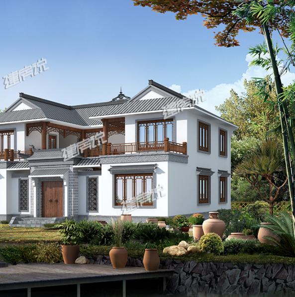 二層四合院別墅設計，戶型方正、設計精美，越住越有錢