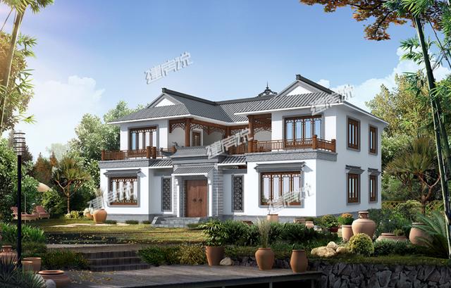 二層四合院別墅設計，戶型方正、設計精美，越住越有錢