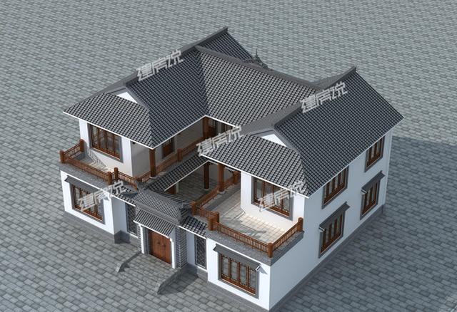 二層四合院別墅設計，戶型方正、設計精美，越住越有錢