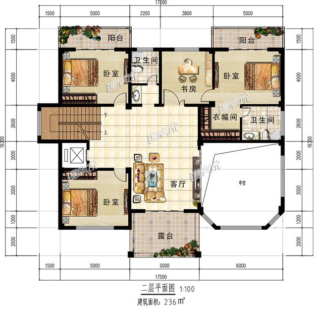 歐式豪華三層別墅設計，帶地下室和挑空客廳，樓中樓高檔又大氣