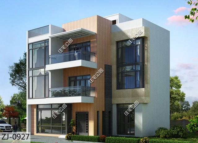 現代風格三層農村別墅，13×10米多落地窗多套間，這樣的設計30年不過時