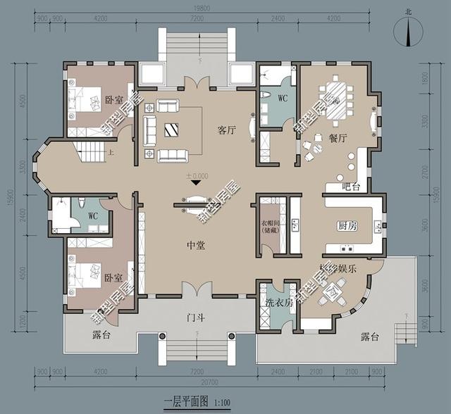 8套農(nóng)村自建別墅設(shè)計，都有堂屋大露臺，第4套最漂亮