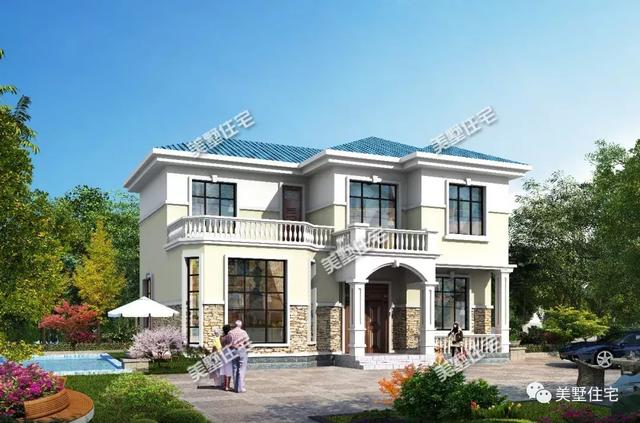 13.3X9.5米二層別墅設(shè)計(jì)圖，外觀美布局贊，20來萬就能建