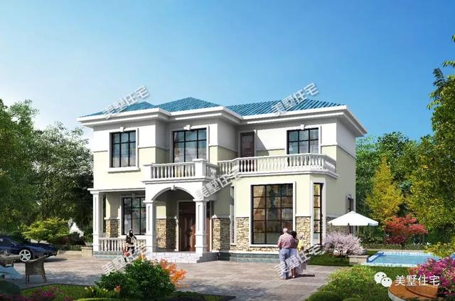 13.3X9.5米二層別墅設(shè)計(jì)圖，外觀美布局贊，20來萬就能建