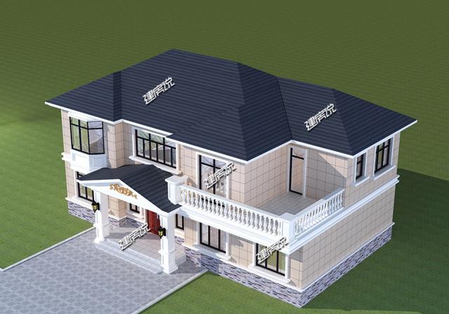 二層花園別墅設計，農村自建只要二三十萬，太驚喜了