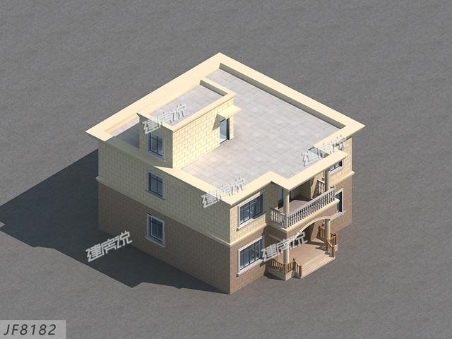 平屋頂二層別墅設計圖，還帶陽光房好，看又實用