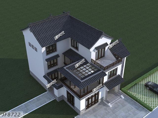 建了棟三層徽派別墅，我家是村里最美的，漂亮接地氣，享受極了