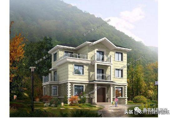 簡單大氣造價低的農村三層別墅設計圖，主體造價只要25萬，回家一建真氣派