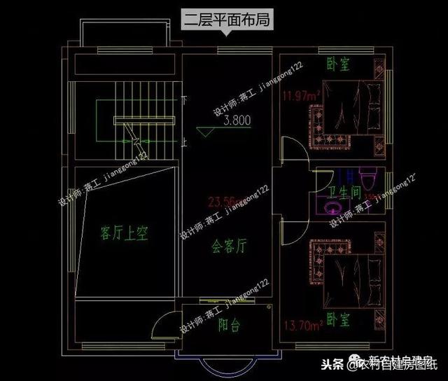 7套100平左右的農村別墅設計圖紙，4套二層3套三層，小戶型精致實用！