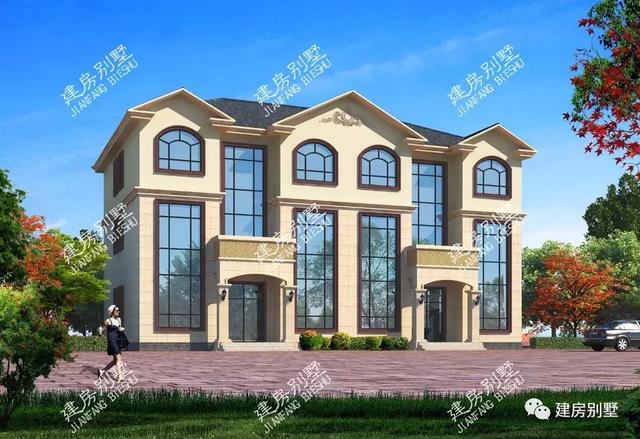 兩套三層雙拼別墅設計圖，都有復式客廳，建第一套的兄弟，有錢又有品位