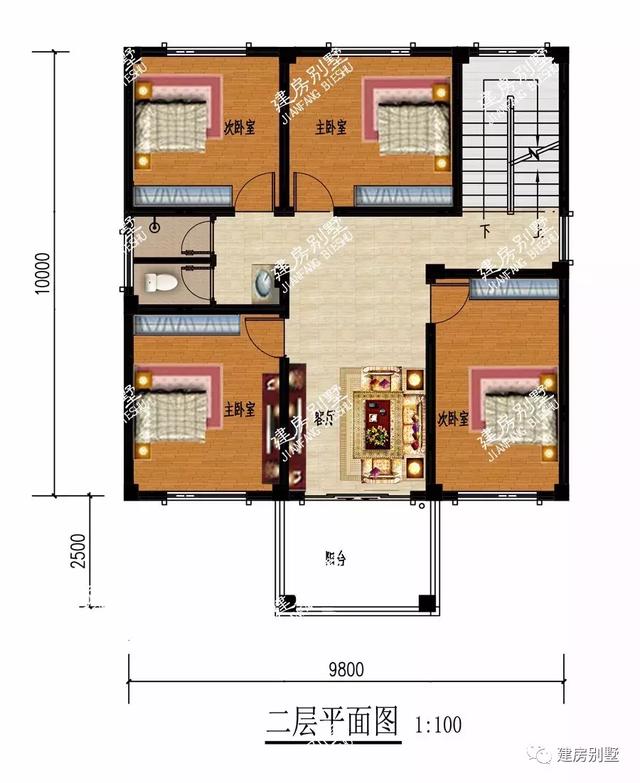 兩套三層自建房設計圖，都帶獨立廚房，第一套平屋頂，漂亮又省錢