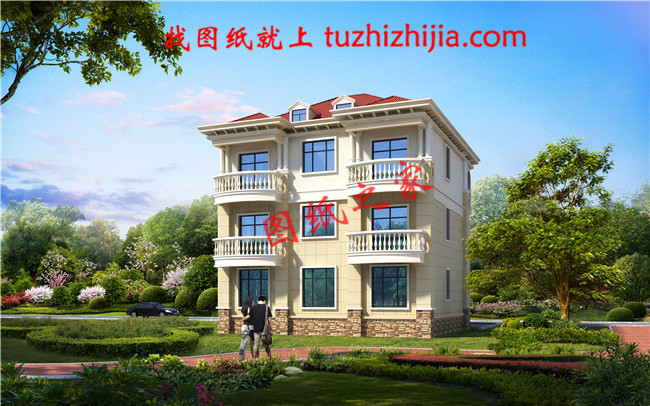 2026年新款別墅外觀圖三層戶型設計，適合人口較多的家庭修建！