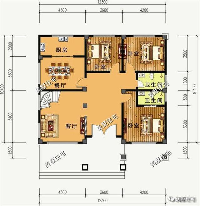 12×10米歐式別墅設計，一套二層、兩套三層，這樣的設計50年不過時