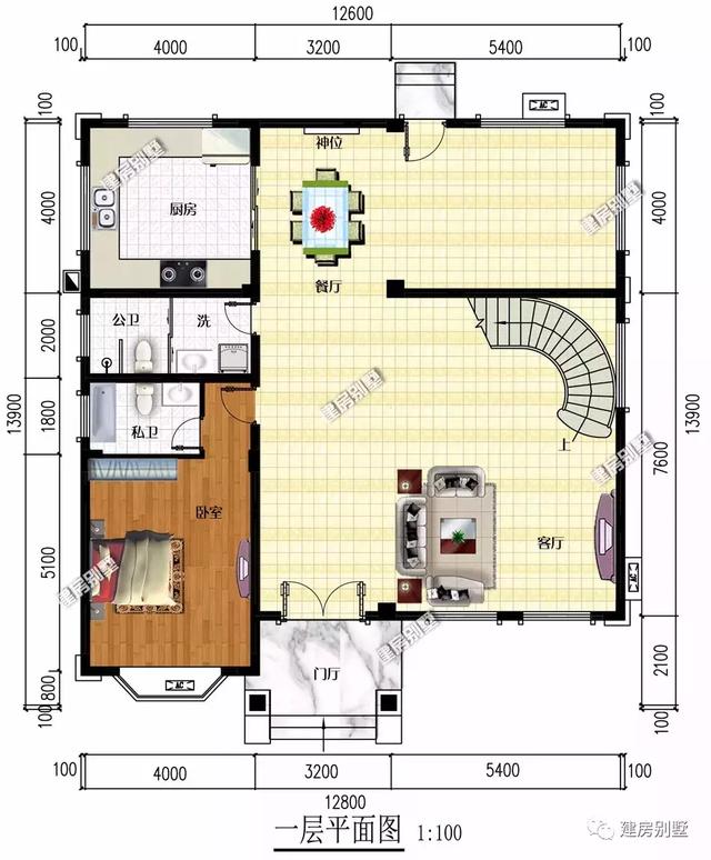兩棟復式歐式風格三層別墅，第一款帶旋轉樓梯，很大氣。