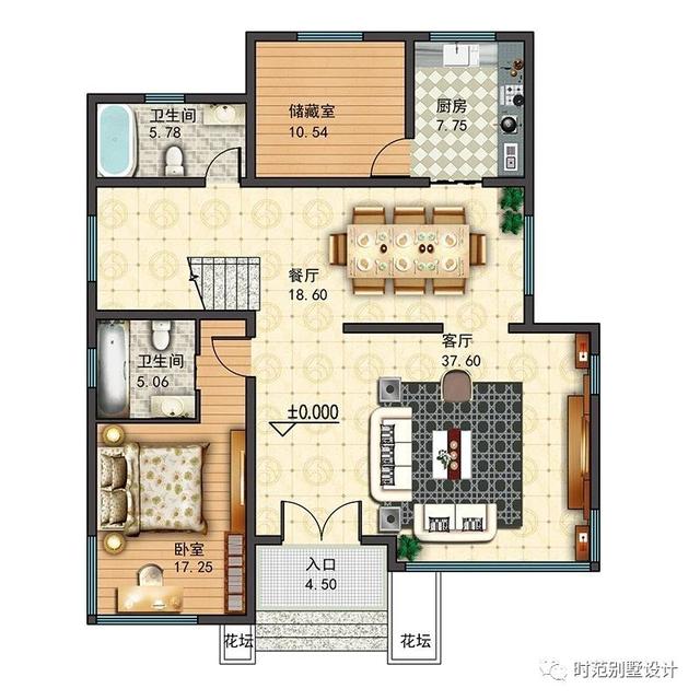 133平現代風格平頂復式別墅設計圖，外觀簡約時尚，5室3廳4衛，適合農村自建。