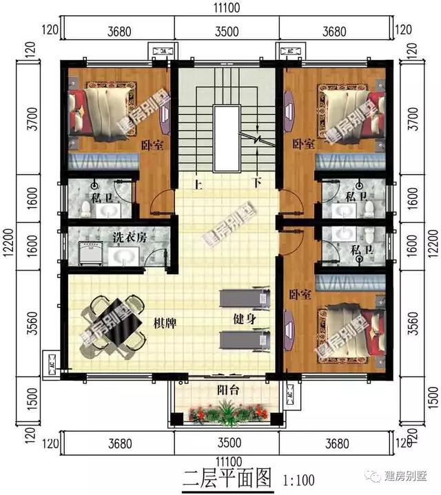 124平三層農村小洋樓設計圖，家人住的好，生活才更有奔頭