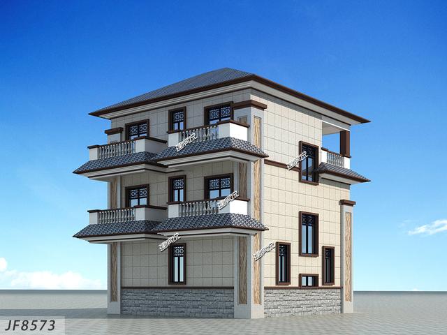 94平小戶型二層新中式住宅設計圖，宅基地雖小，卻很是氣派！