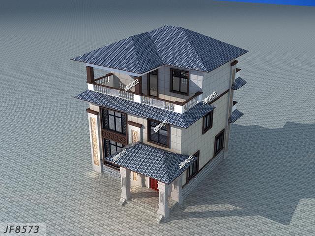 94平小戶型二層新中式住宅設計圖，宅基地雖小，卻很是氣派！