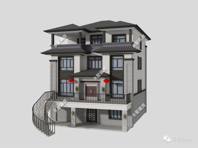 四層經(jīng)典中式別墅設(shè)計(jì)圖，新老元素的混合搭配很漂亮，不比歐式差