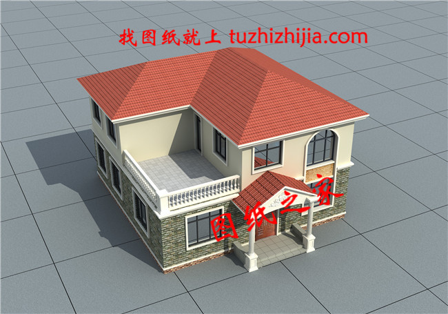 12&times;12米農村二層經濟型自建房設計圖，設計了6間臥室
