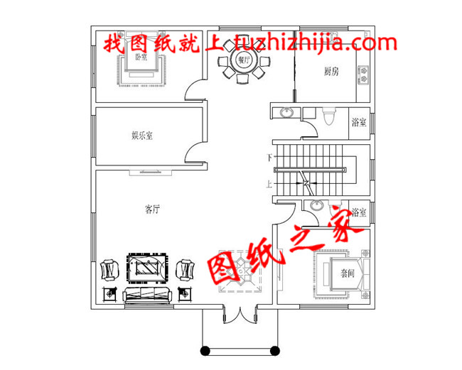 12&times;12米農村二層經濟型自建房設計圖，設計了6間臥室