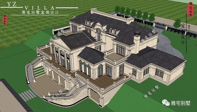 帶半地下室的二層復式樓房設計圖，對稱設計，舒適享受鄉村生活