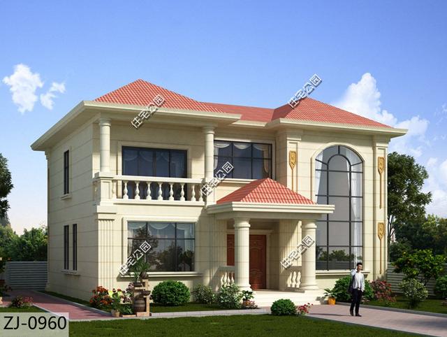 占地156平的二層自建房，占地尺寸適中，外觀精美，造價實惠。