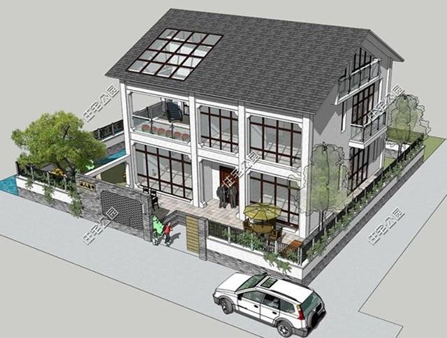 三層中式養老小別墅設計圖，62萬交給專業施工隊，帶施工圖和效果圖。