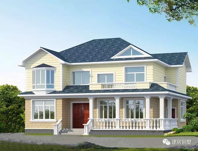 兩款面寬15米左右的二層農(nóng)村自建房，第一棟老虎窗很是精致，簡(jiǎn)約大氣。