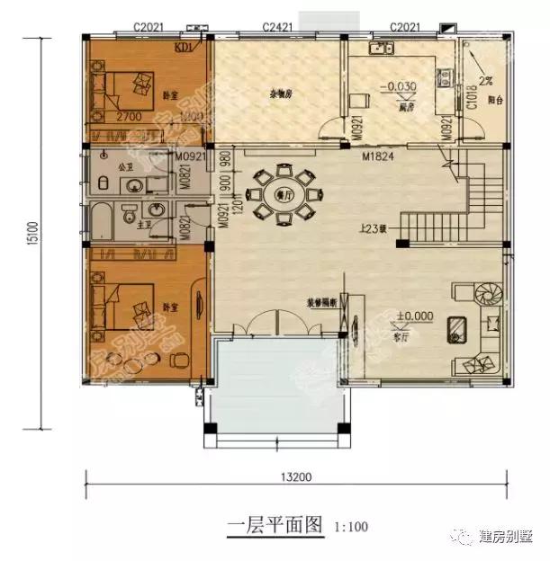 兩棟開間13米左右的二層農村別墅，第二棟文化石搭配紅色琉璃瓦，真的很好看