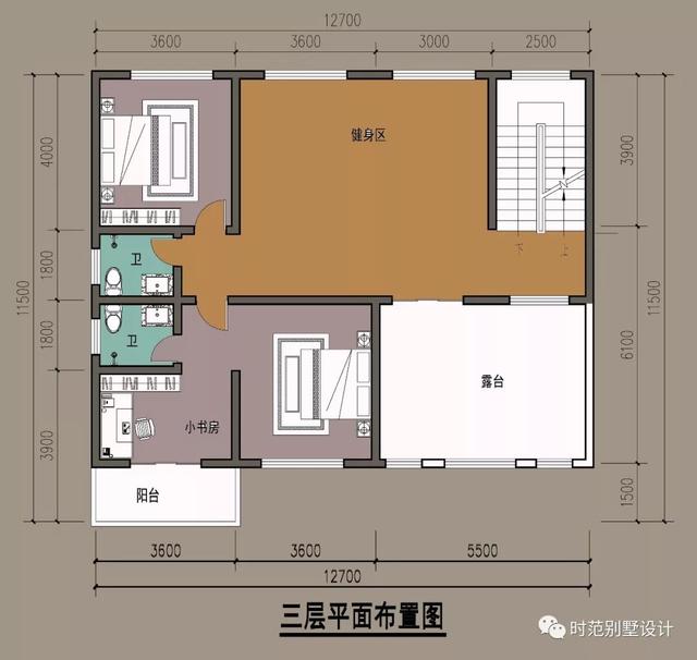 帶大露臺的二層歐式小洋樓設計圖，配色自然和諧，建在村里相當洋氣