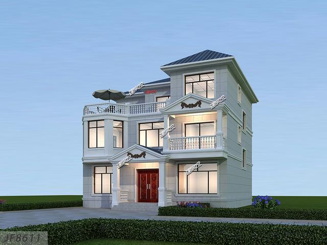 精美的三層歐式別墅，占地一百多平，在農(nóng)村建造，親戚朋友都夸棒！