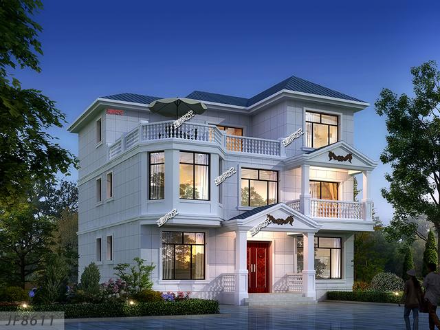 精美的三層歐式別墅，占地一百多平，在農(nóng)村建造，親戚朋友都夸棒！