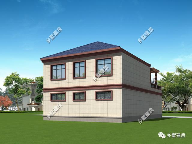 162平二層農村別墅，既美觀又大方，帶車庫和大露臺的設計，建上一棟絕對面子十足！