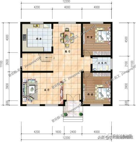 5棟外表典雅大氣，內部布局合理舒適的別墅設計圖，只需要30萬就能蓋起！
