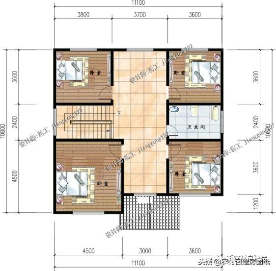 5棟外表典雅大氣，內部布局合理舒適的別墅設計圖，只需要30萬就能蓋起！
