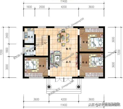 5棟外表典雅大氣，內部布局合理舒適的別墅設計圖，只需要30萬就能蓋起！