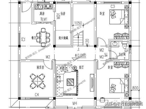 5棟外表典雅大氣，內部布局合理舒適的別墅設計圖，只需要30萬就能蓋起！