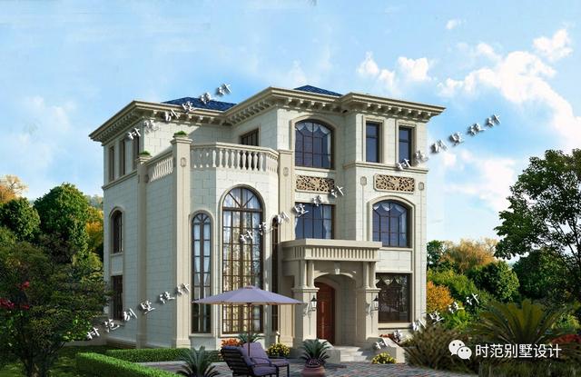 三層高檔別墅設計圖，造型宏偉高大，臥室多，享受悠閑精致的鄉村生活