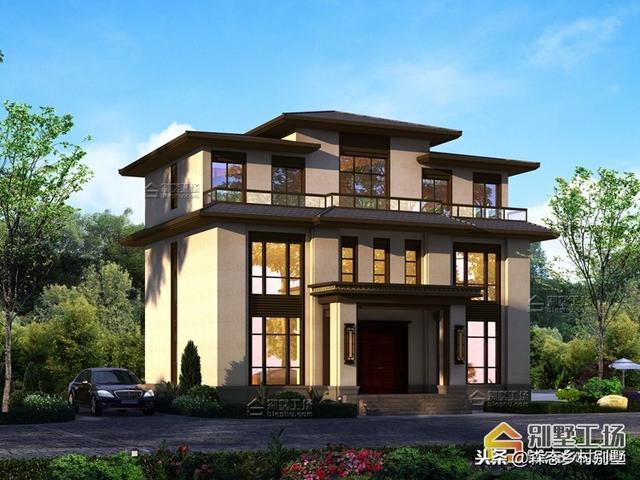 小戶型三層新中式別墅設計圖，造價35萬，享受總統套房級的居住體驗