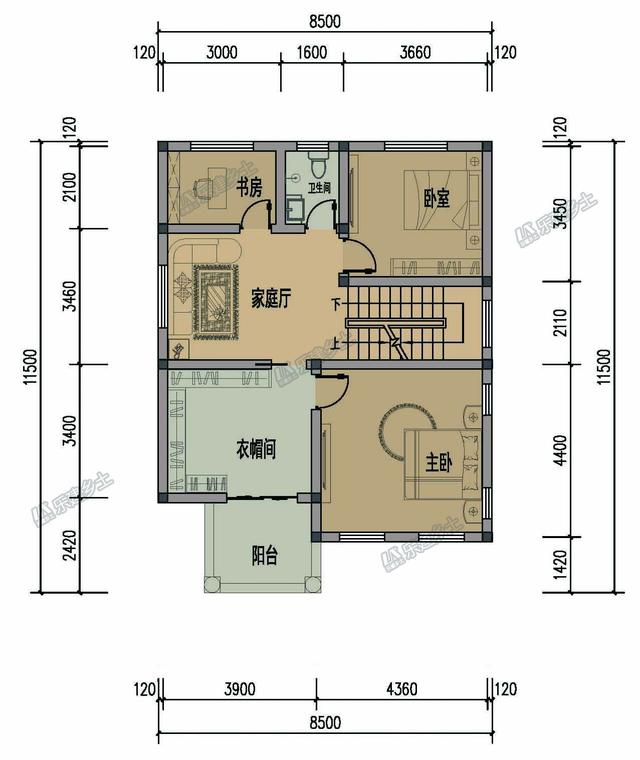 9x12米三層歐式別墅設(shè)計(jì)圖，外觀清新時(shí)尚，兩個(gè)大露臺(tái)設(shè)計(jì)，享受鄉(xiāng)村自然生活。
