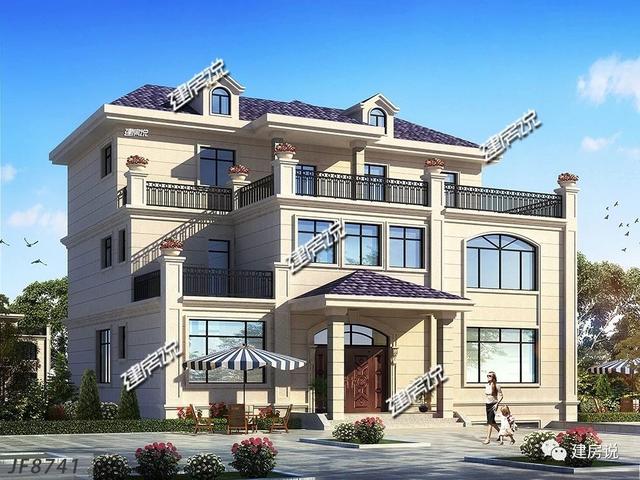 三層經典歐式別墅設計圖，戶型方正，特別是室內布局，我給100分都不嫌多