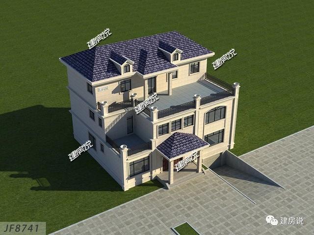 三層經典歐式別墅設計圖，戶型方正，特別是室內布局，我給100分都不嫌多