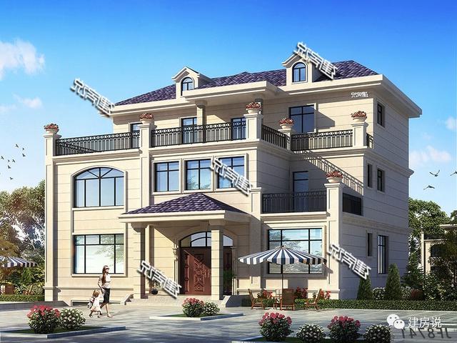 三層經典歐式別墅設計圖，戶型方正，特別是室內布局，我給100分都不嫌多