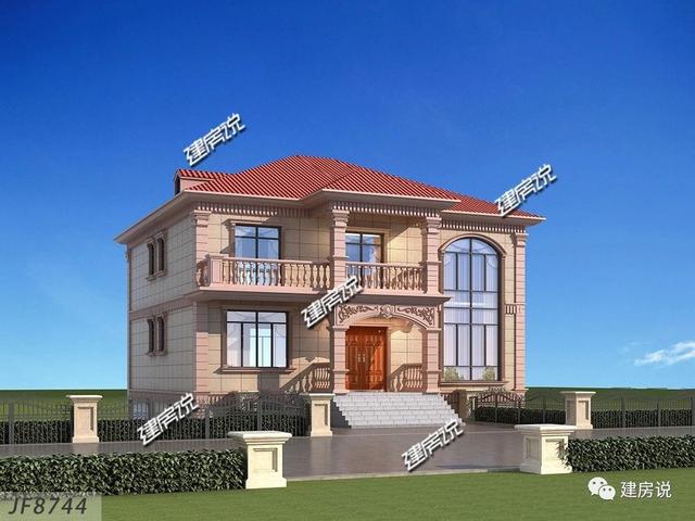 帶地下車庫的二層歐式別墅設計圖，外觀簡約大氣，四方八穩，好戶型，不容錯過