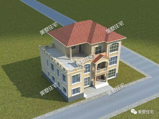 10間臥室的三層別墅設(shè)計圖，挑高客廳體面大方，可宿可出租