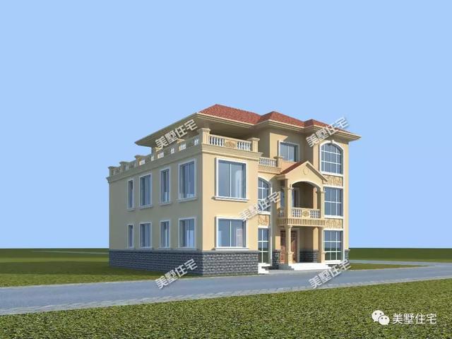 10間臥室的三層別墅設(shè)計圖，挑高客廳體面大方，可宿可出租