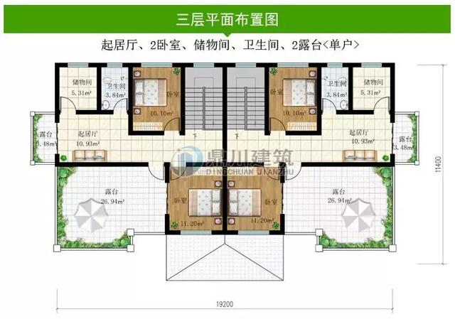 共堂屋雙拼歐式三層自建別墅設計圖，村里無同款，放心建！
