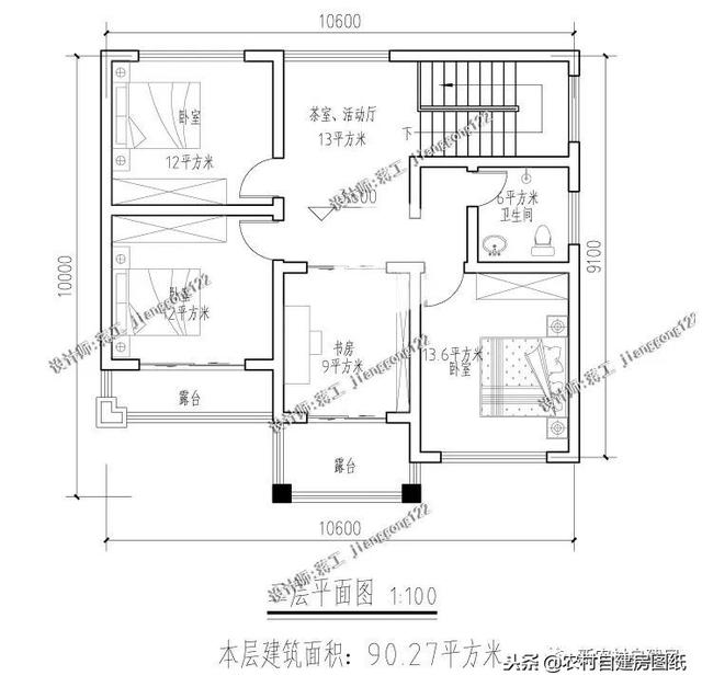 小戶型鄉村別墅設計圖紙，3款三層4款二層，面積都不超過100平