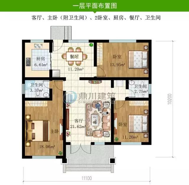 幾款一層農村自建房屋設計圖推薦，看布局都超喜歡第1套，13萬可建